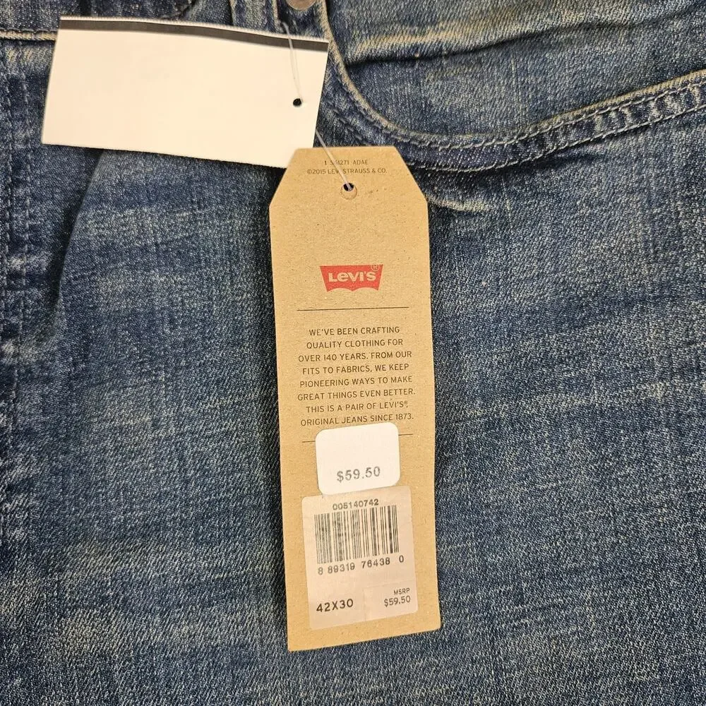 Levis‎ 514 Jeans Mens 42x30* Straight Leg Regular Fit Stretch Whiskering